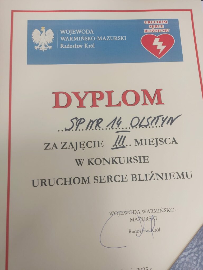 wojewódzki konkurs
z zakresu pierwszej pomocy pod hasłem „Uruchom serce bliźniemu”